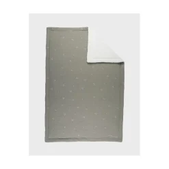 Noukie's Couverture mousseline brodée & sherpa F&O Kaki 100x140 cm