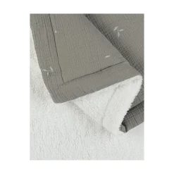 Noukie's                    Couverture mousseline brodée & sherpa F&O    Kaki            100x140 cm