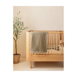 Noukie's                    Couverture mousseline brodée & sherpa F&O    Kaki            100x140 cm