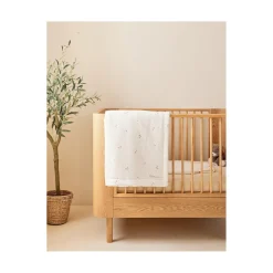 Noukie's                    Couverture mousseline brodée et sherpa F&O    Ecru            75x100 cm