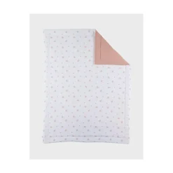 Noukie's                    Couverture mousseline bio Fleurs d'Antan VF    Ecru / Rose            75x100 cm