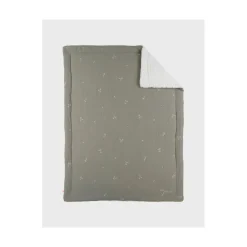 Noukie's                    Couverture mousseline brodée et sherpa F&O    Kaki            75x100 cm