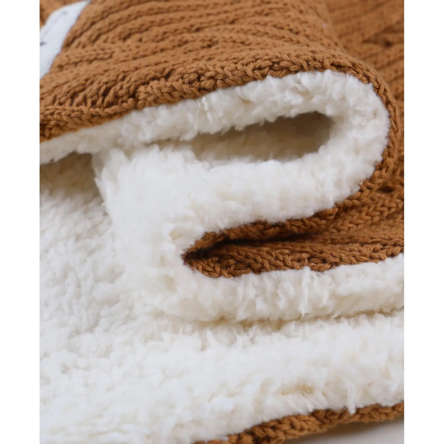 Noukie's Couverture tricot avec sherpa M&M24 Marron 75x100 cm