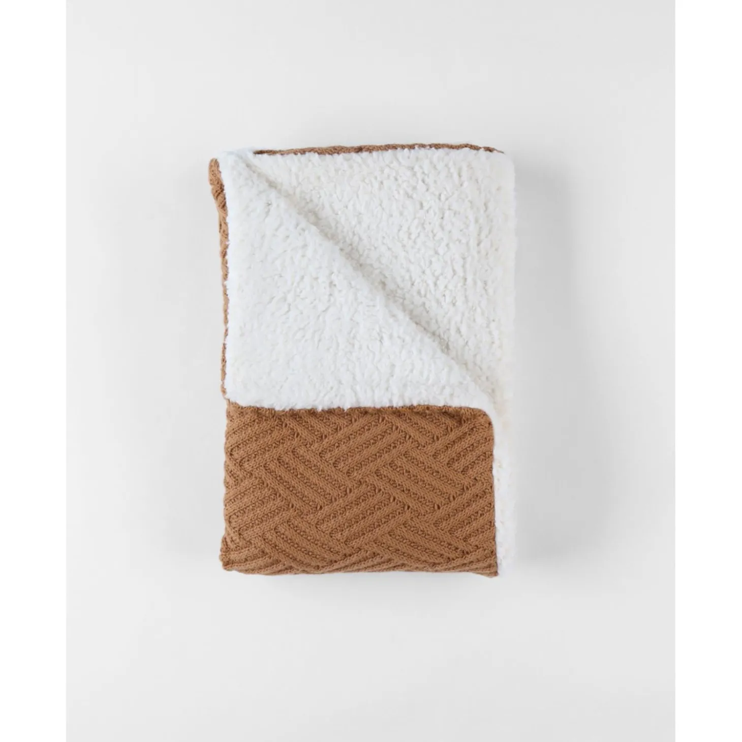 Noukie's Couverture tricot avec sherpa M&M24 Marron 75x100 cm