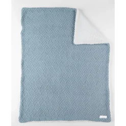 Noukie's                    Couverture tricot avec sherpa M&M24    Bleu            75x100 cm