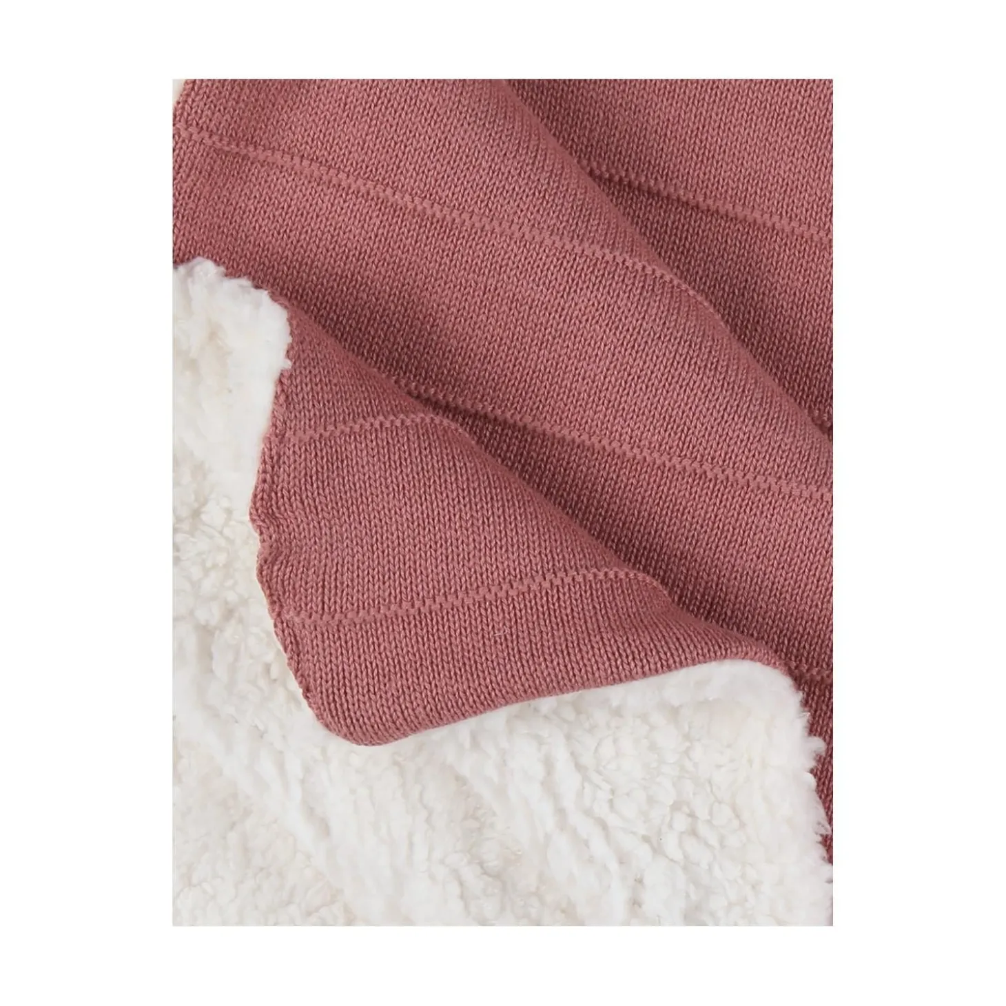 Noukie's Couverture Tricot avec Sherpa M&M25 Rouge 75x100 cm