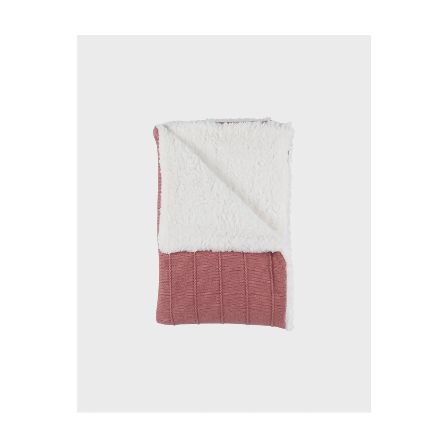 Noukie's Couverture Tricot avec Sherpa M&M25 Rouge 75x100 cm