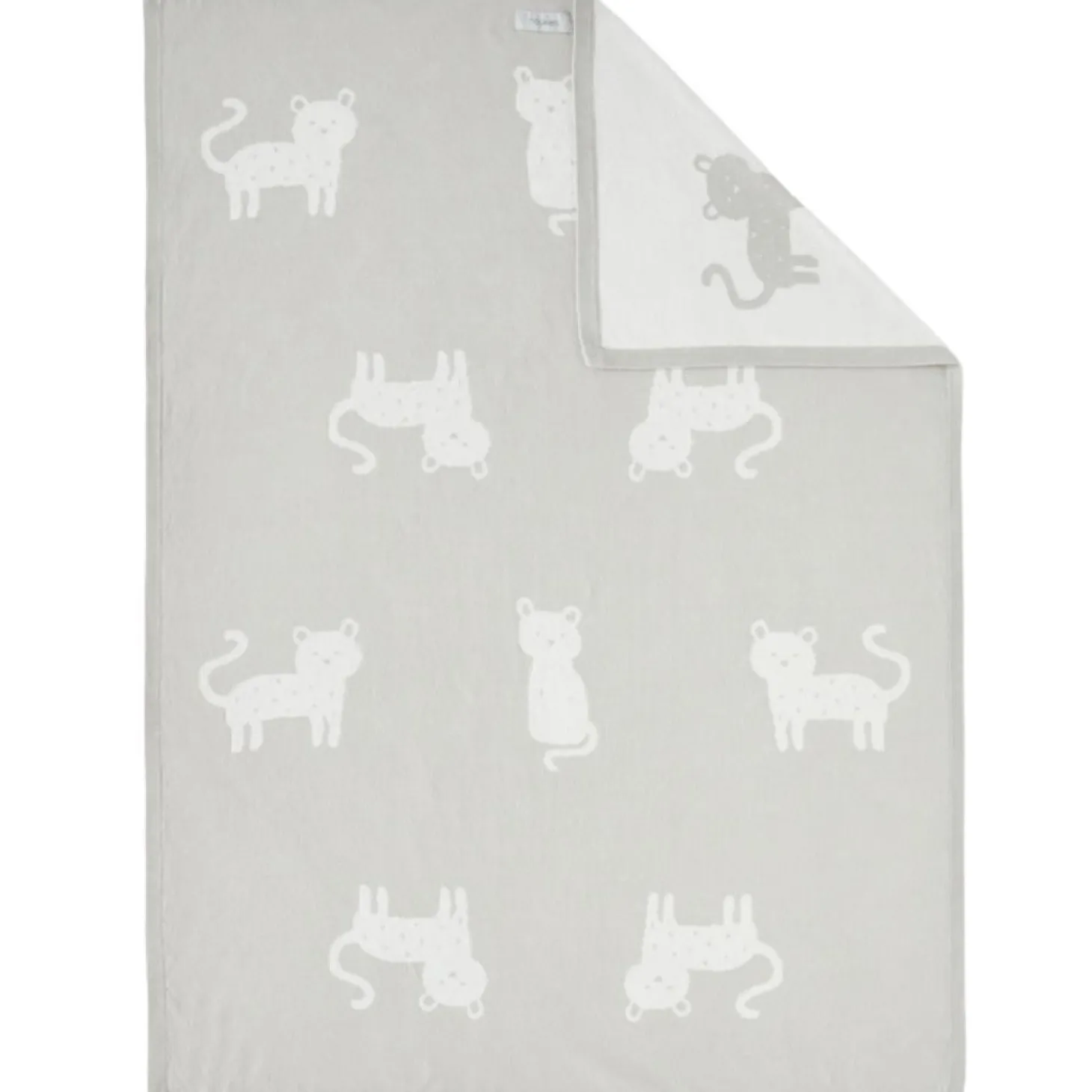 Noukie's Couverture tricot Babou et Kendi Grise 75x100 cm
