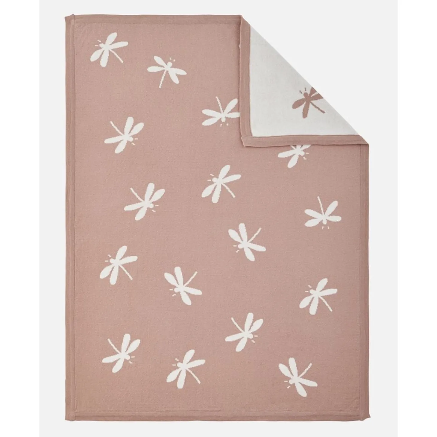 Noukie's Couverture tricot Pop libéllules Rose 75x100 cm