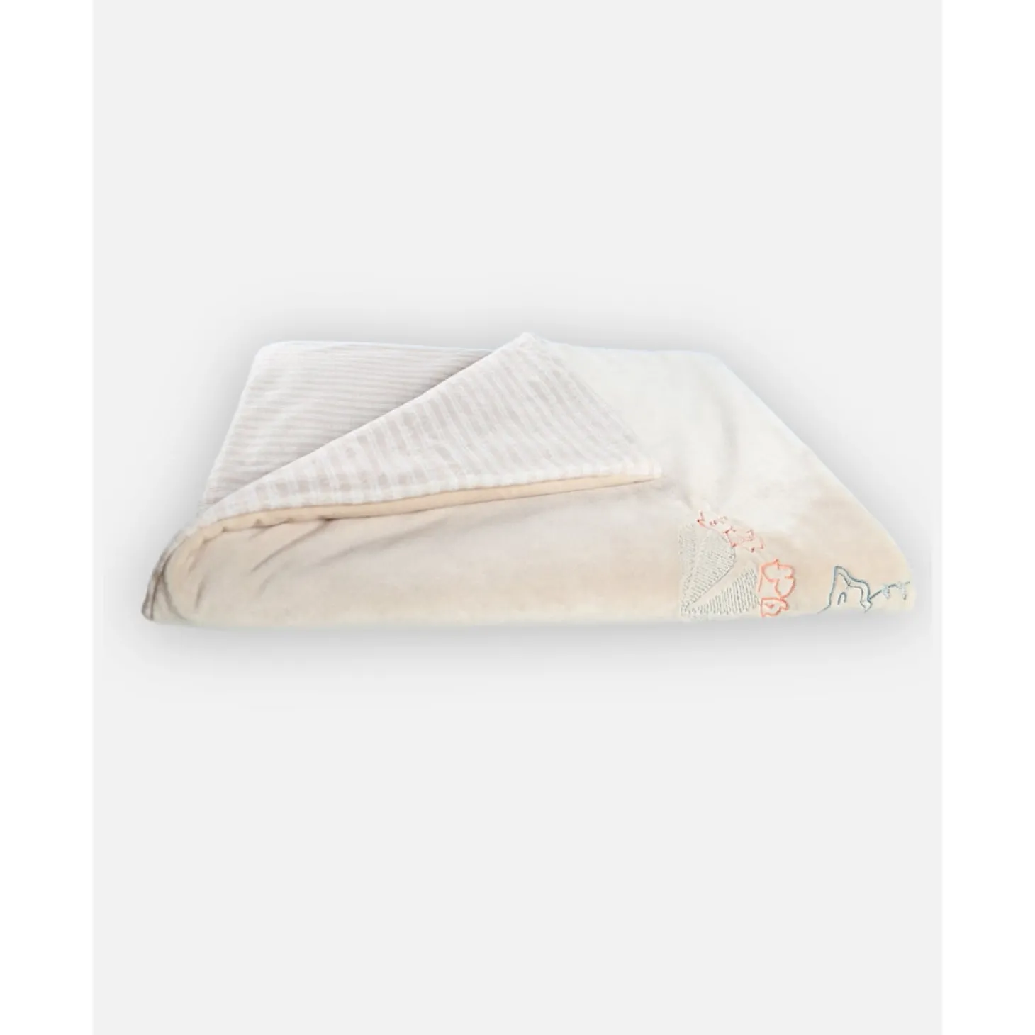 Noukie's Couverture Veloudoux Tiga & Stegi Beige 75x100 cm