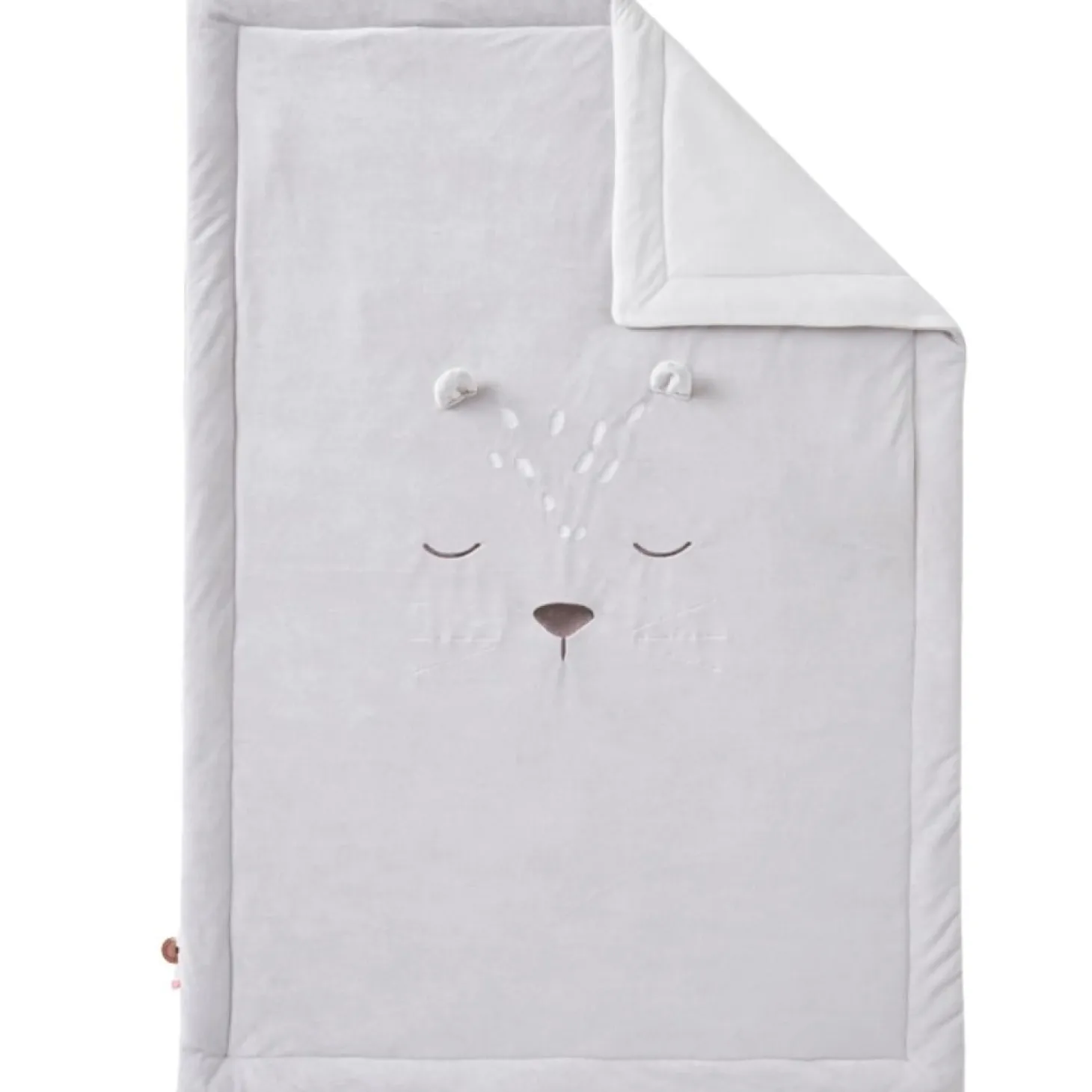 Noukie's Couverture veloudoux Babou et Kendi Gris 100x140 cm