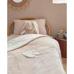Noukie's Couverture veloudoux colombe Bali & Moka Ecru 100x140 cm