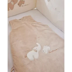 Noukie's Gigoteuse bag veloudoux Bali et Snow Bali & Moka Beige 70 cm