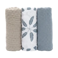 Noukie's                    Lot de 3 langes Coton Bio R&L    Beige