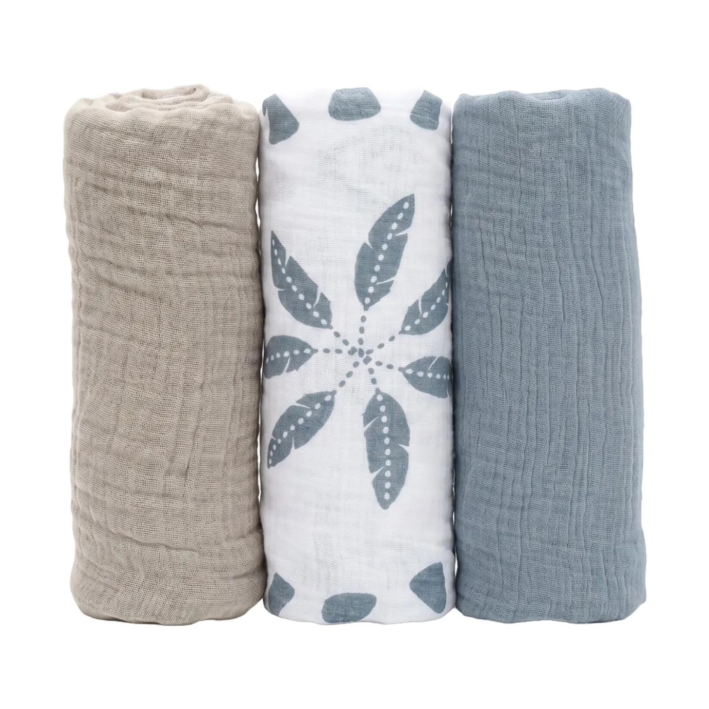Noukie's Lot de 3 langes Coton Bio R&L Beige
