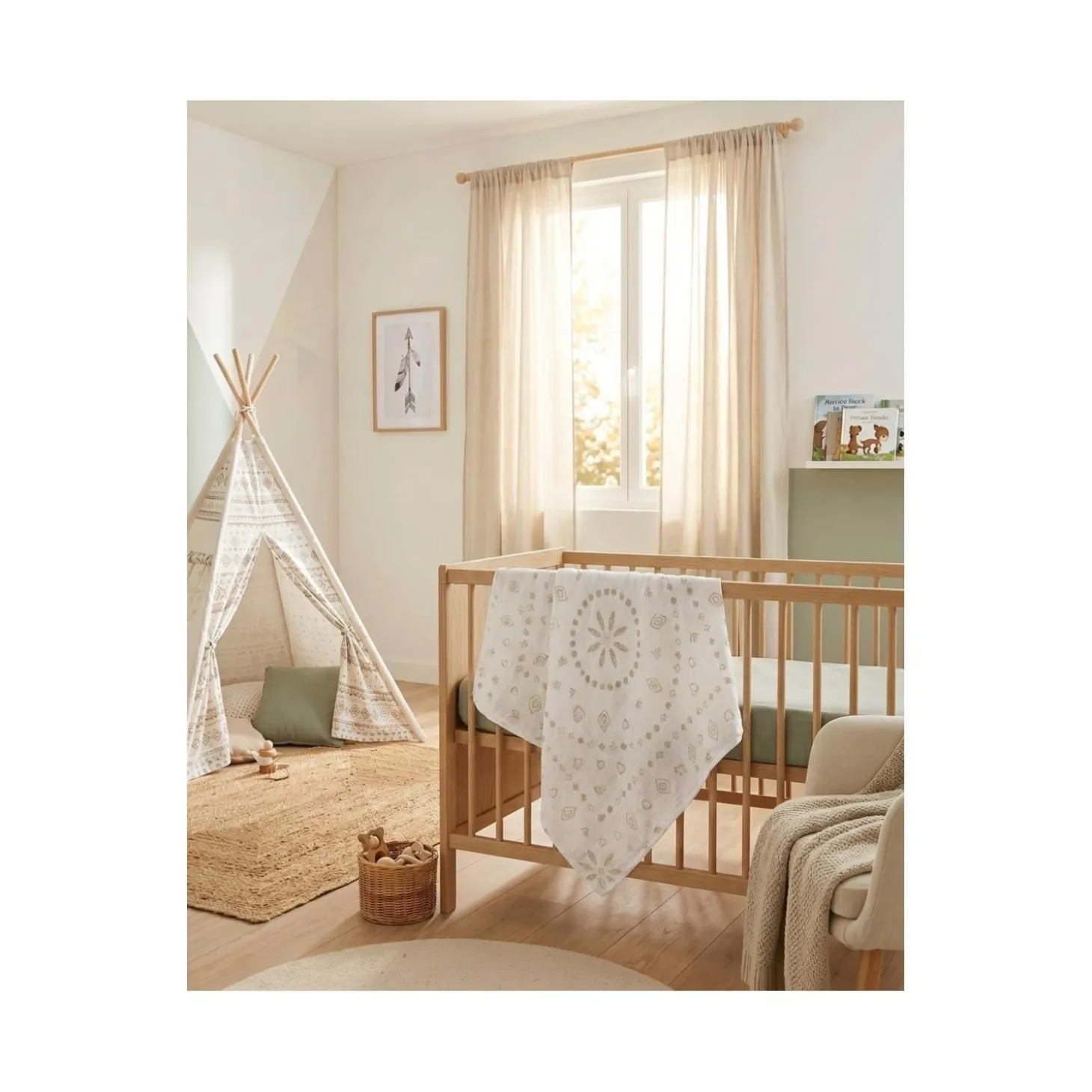 Noukie's Lot de 2 langes Coton Bio R&L Beige