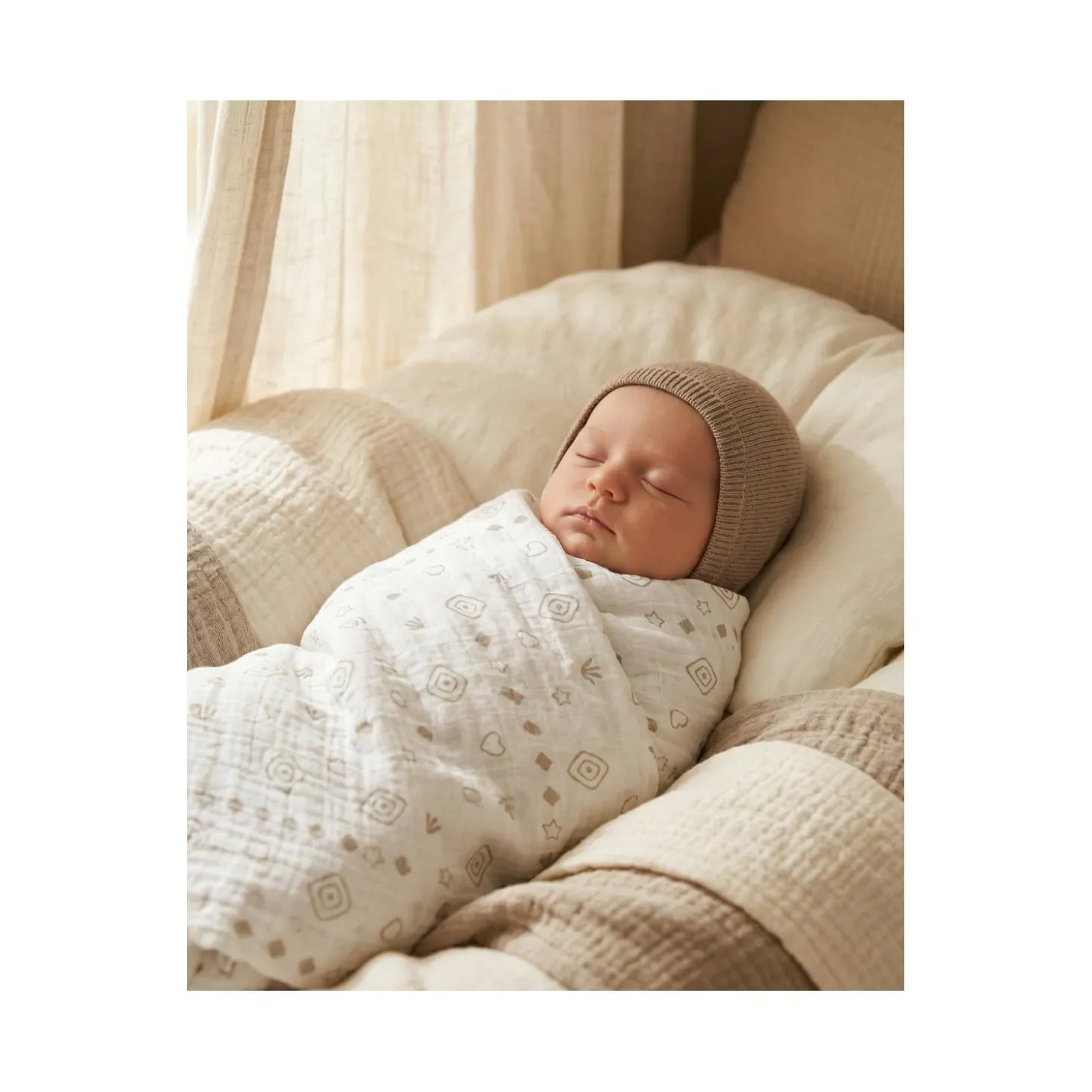 Noukie's Lot de 2 langes Coton Bio R&L Beige