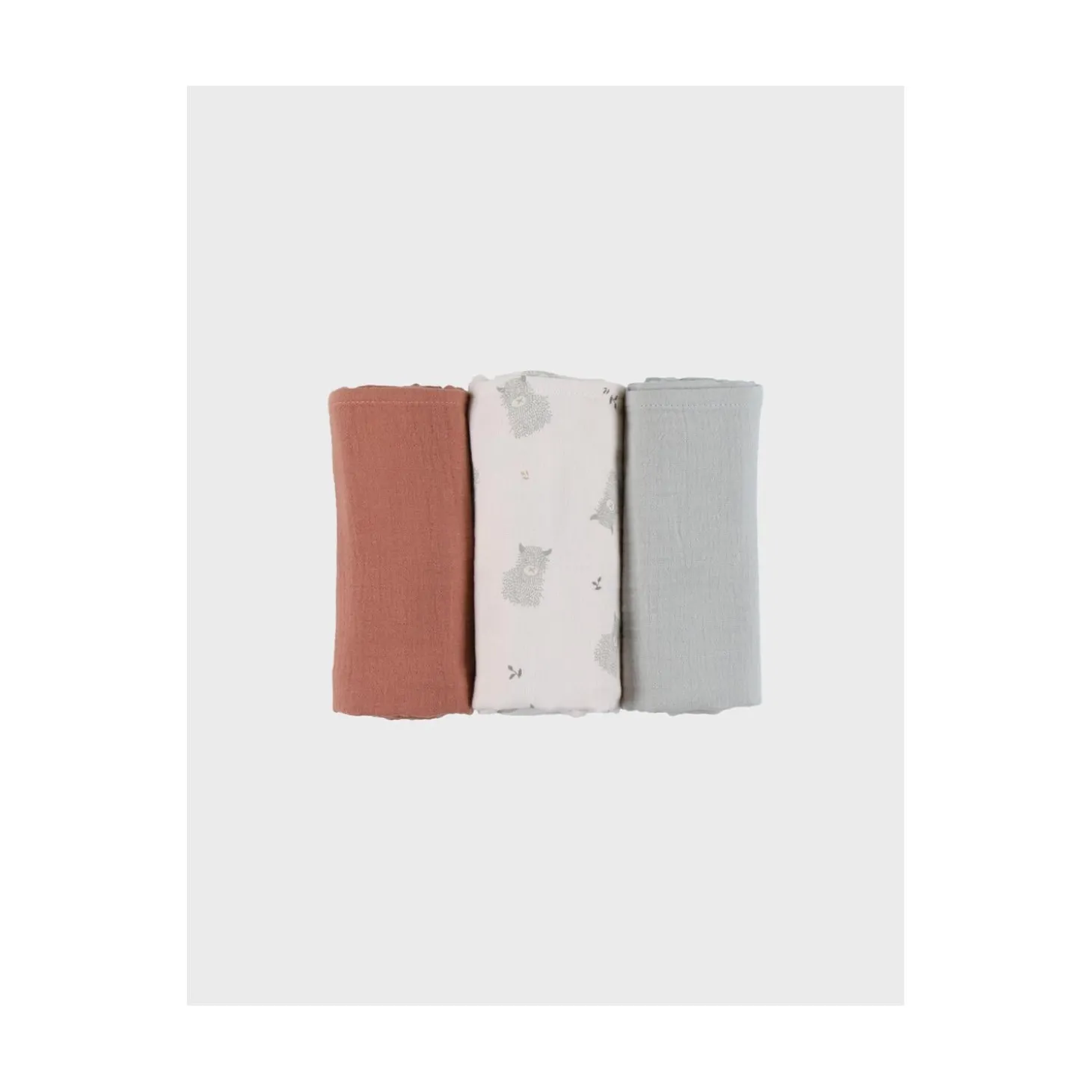 Noukie's Lot de 3 langes mousseline F&O Multicolore 70x70 cm