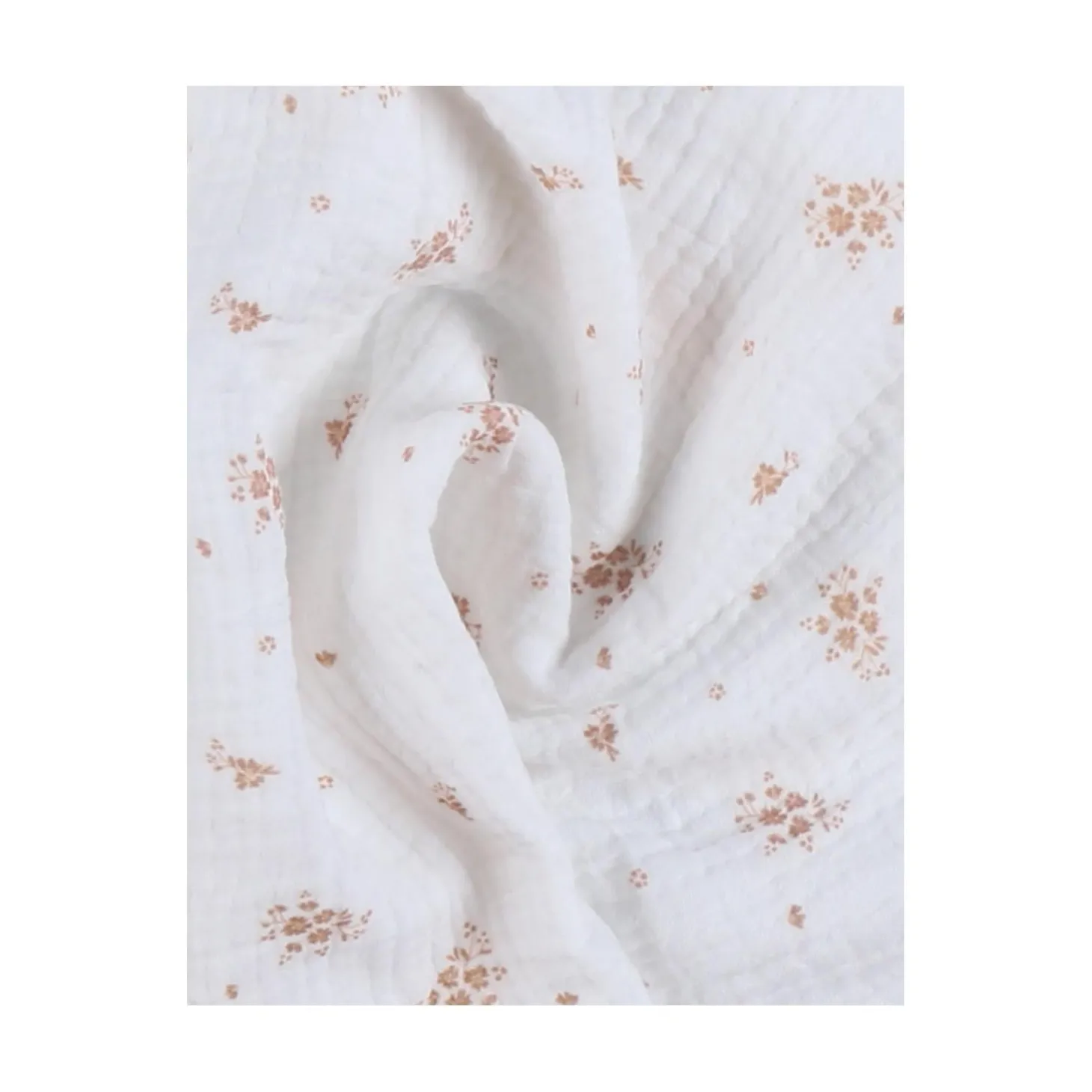 Noukie's Lot de 2 langes Mousseline bio Fleurs d'Antan VF Ecru / Rose 70x70 cm