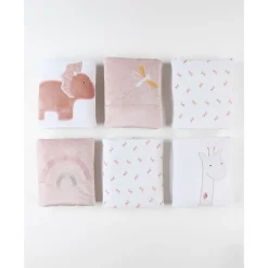 Noukie's Lot de 6 protections de lit et parc Pop rose