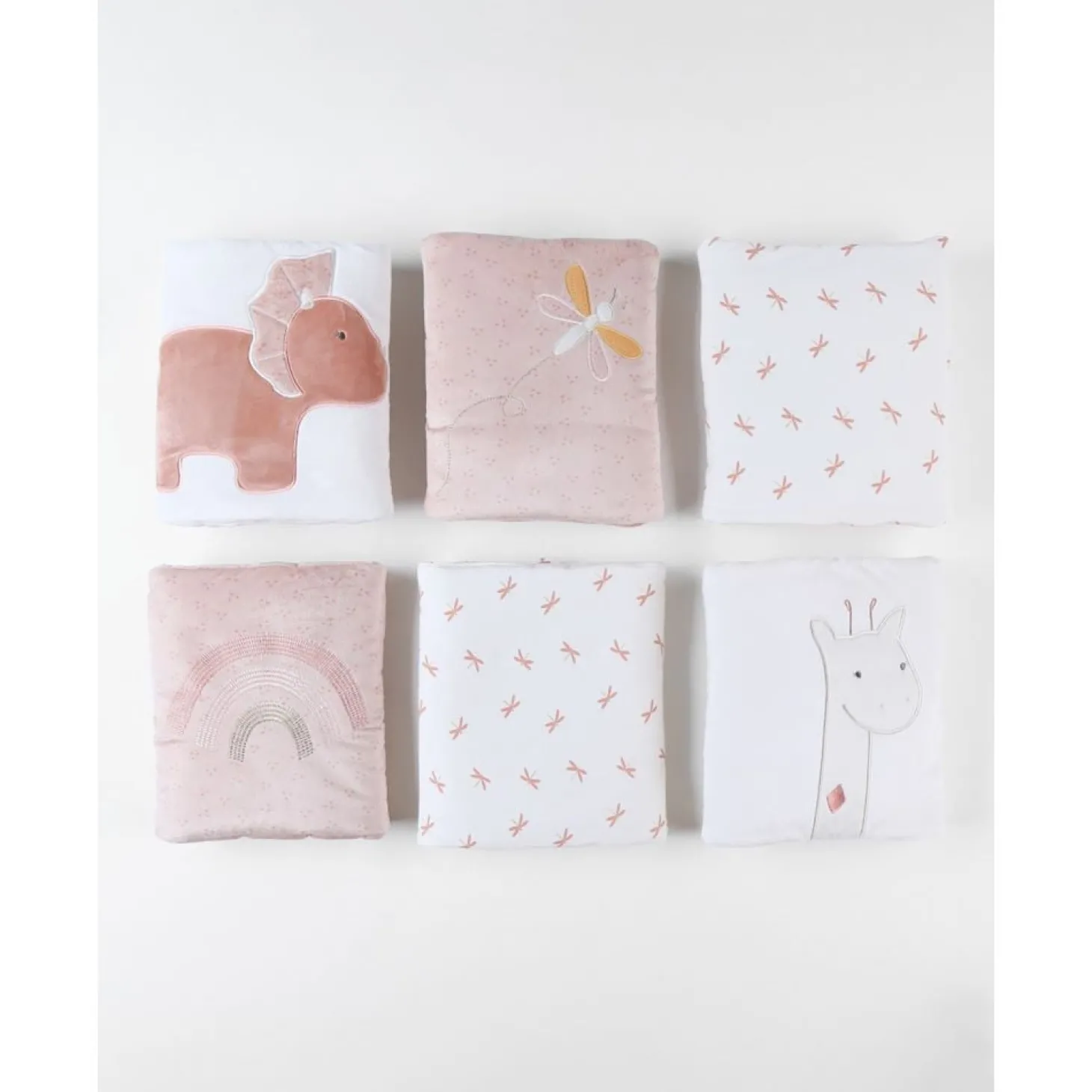 Noukie's Lot de 6 protections de lit et parc Pop rose
