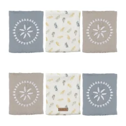 Noukie's Lot de 6 Protèges-barreaux Lit/Parc Plumes de lune Beige