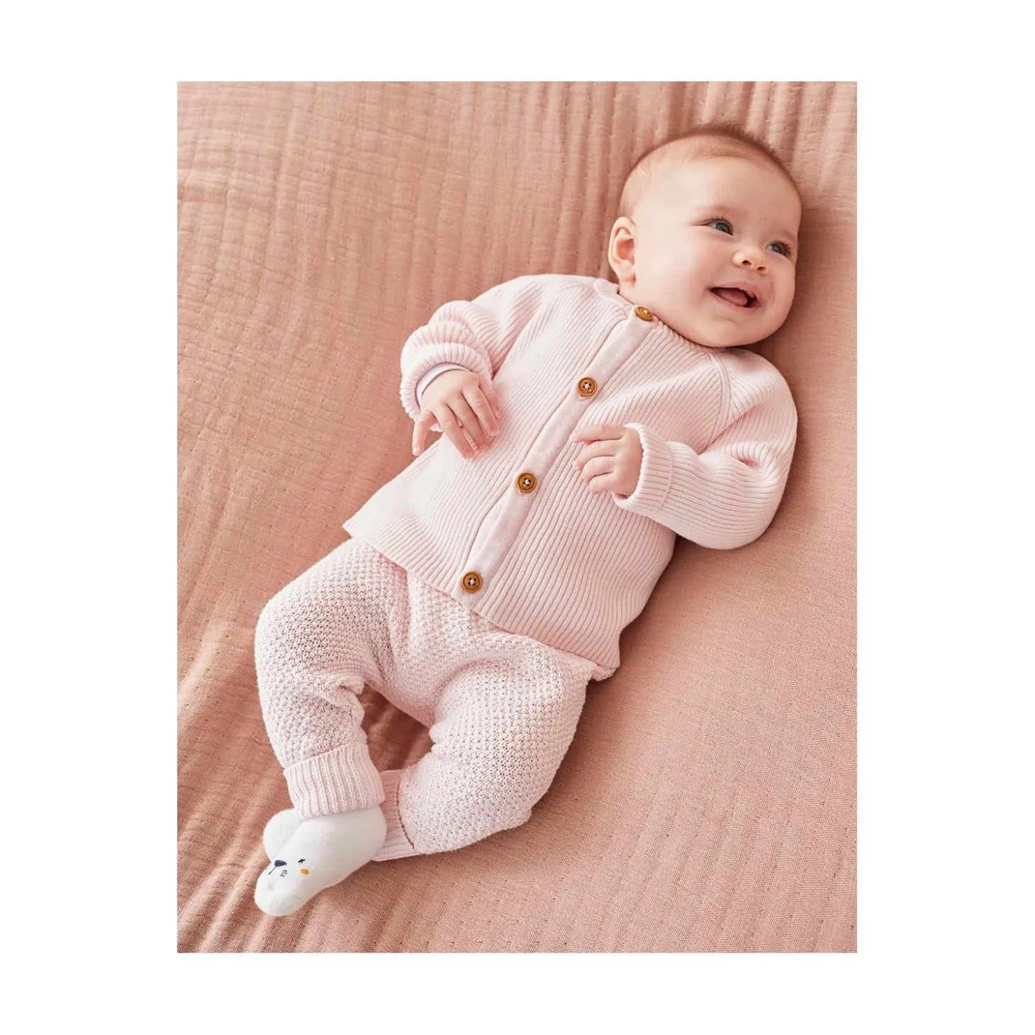 Noukie's M&m22 cardigan bio Rose 3M