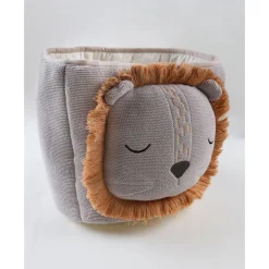 Noukie's Panier de rangement en coton recyclé Babou et Kendi Gris