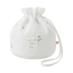 Noukie's Panier de rangement nomade Coton Bio Blanc