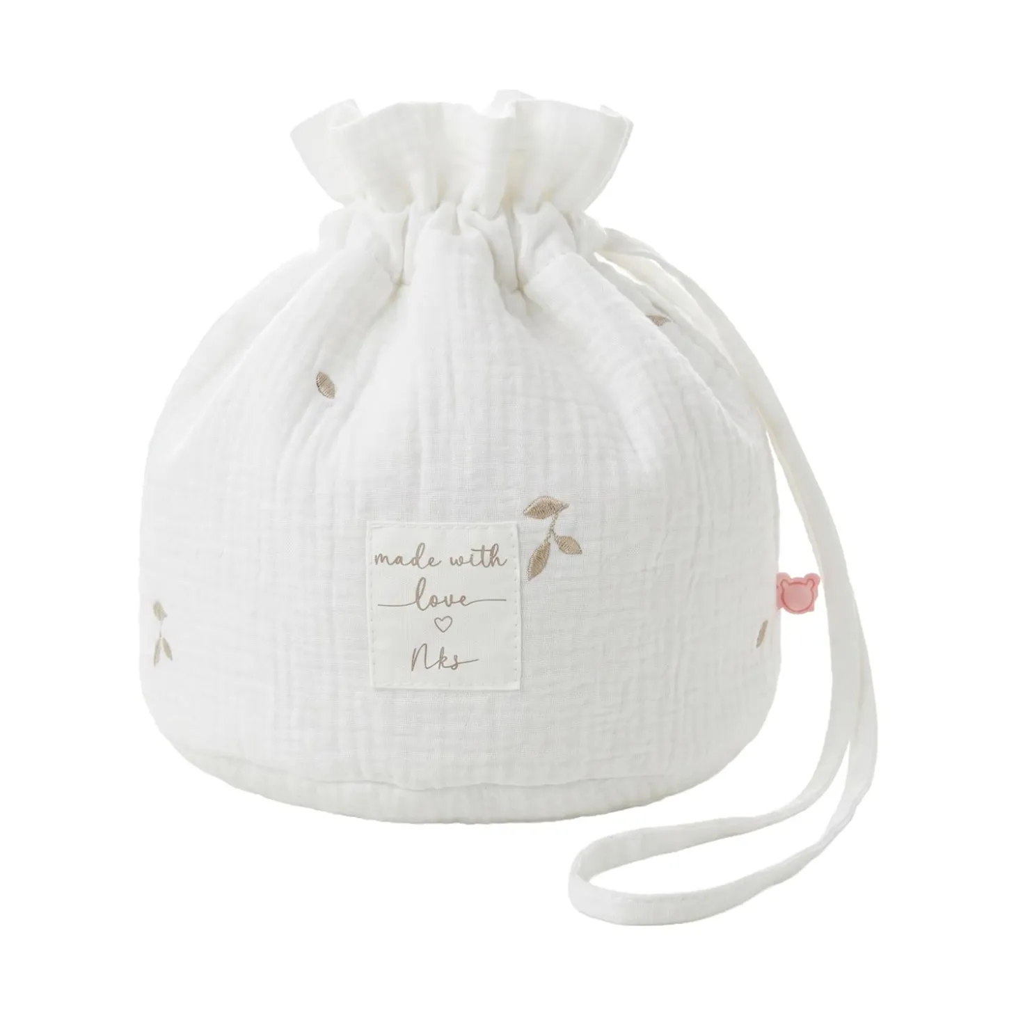 Noukie's Panier de rangement nomade Coton Bio Blanc