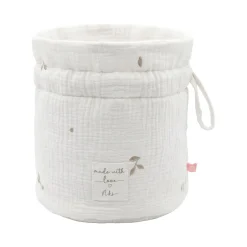 Noukie's Panier de rangement nomade Coton Bio Blanc