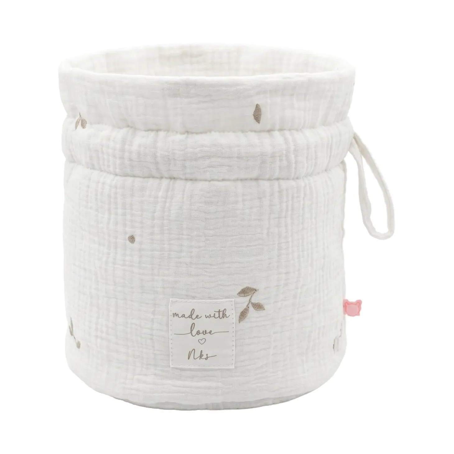 Noukie's Panier de rangement nomade Coton Bio Blanc