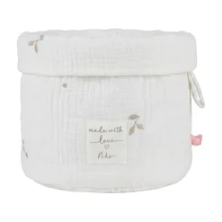 Noukie's Panier de rangement nomade Coton Bio Blanc