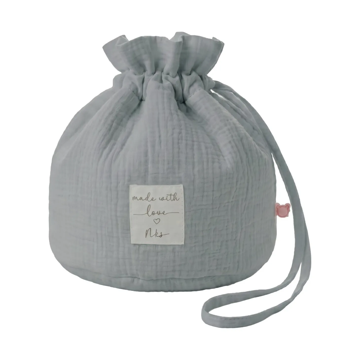 Noukie's Panier de rangement nomade Coton Bio Bleu