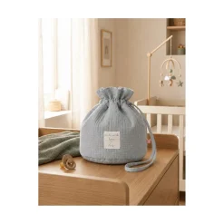 Noukie's                    Panier de rangement nomade Coton Bio    Bleu