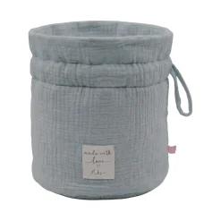 Noukie's Panier de rangement nomade Coton Bio Bleu