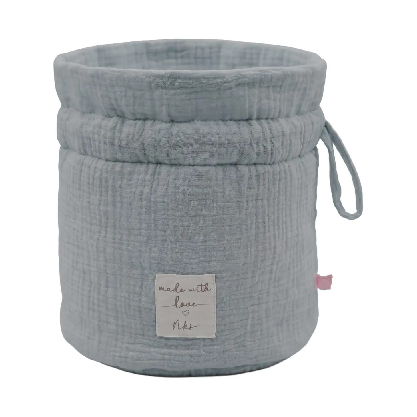 Noukie's Panier de rangement nomade Coton Bio Bleu