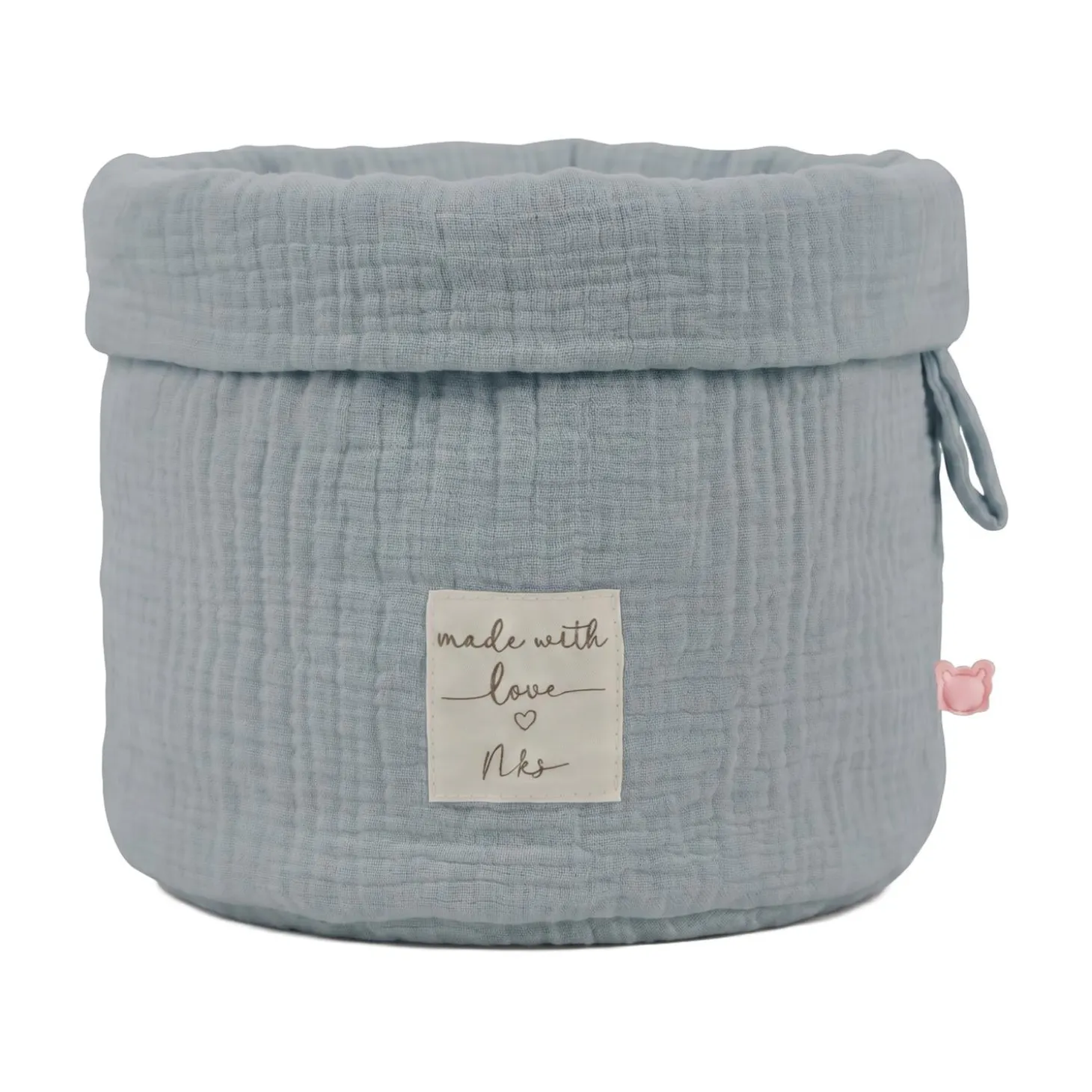 Noukie's Panier de rangement nomade Coton Bio Bleu