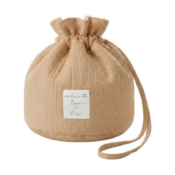 Noukie's                    Panier de rangement nomade Coton Bio    Beige