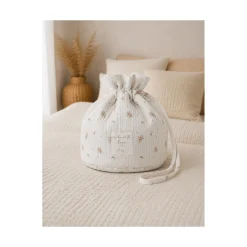 Noukie's Panier de rangement nomade Coton Bio Rose