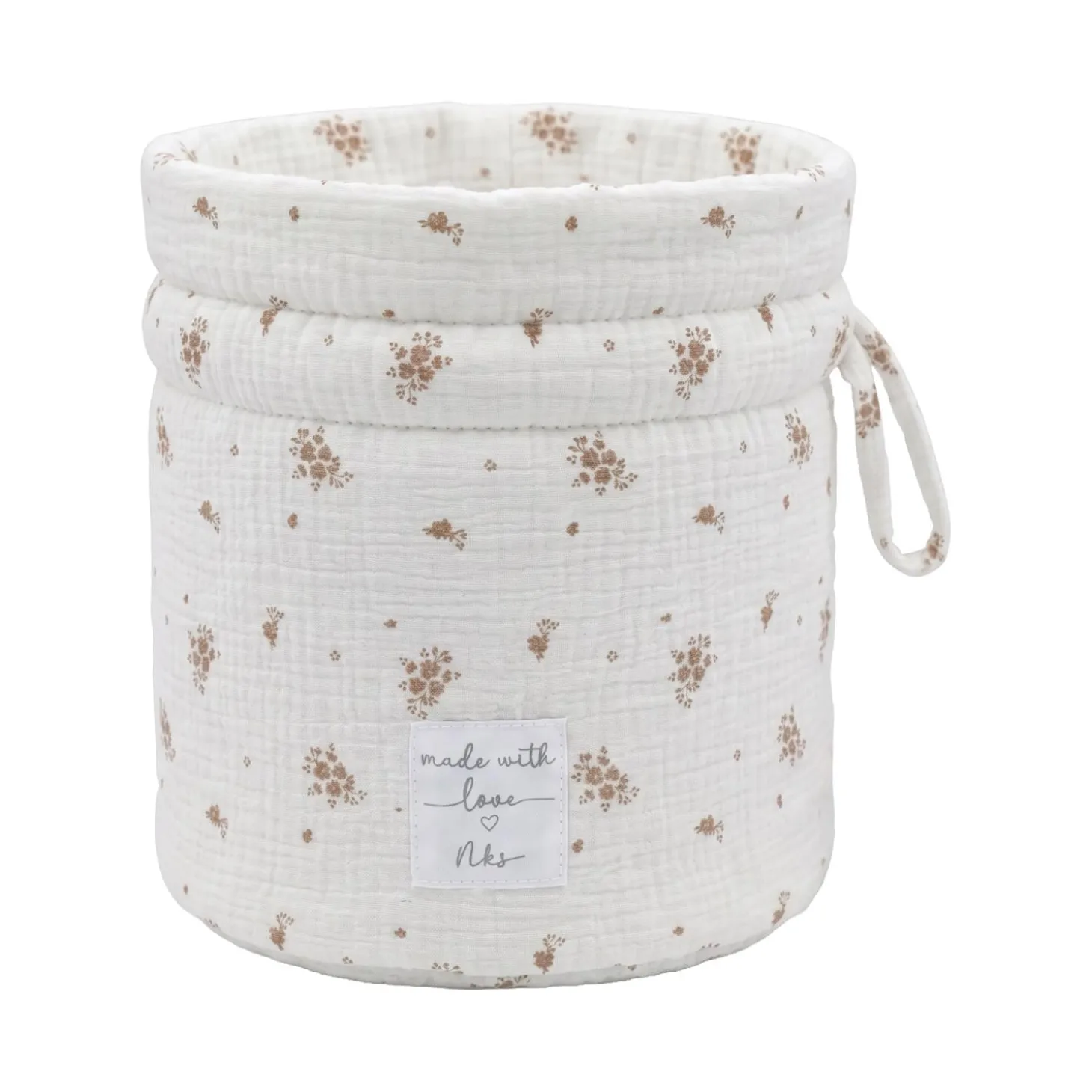 Noukie's Panier de rangement nomade Coton Bio Rose