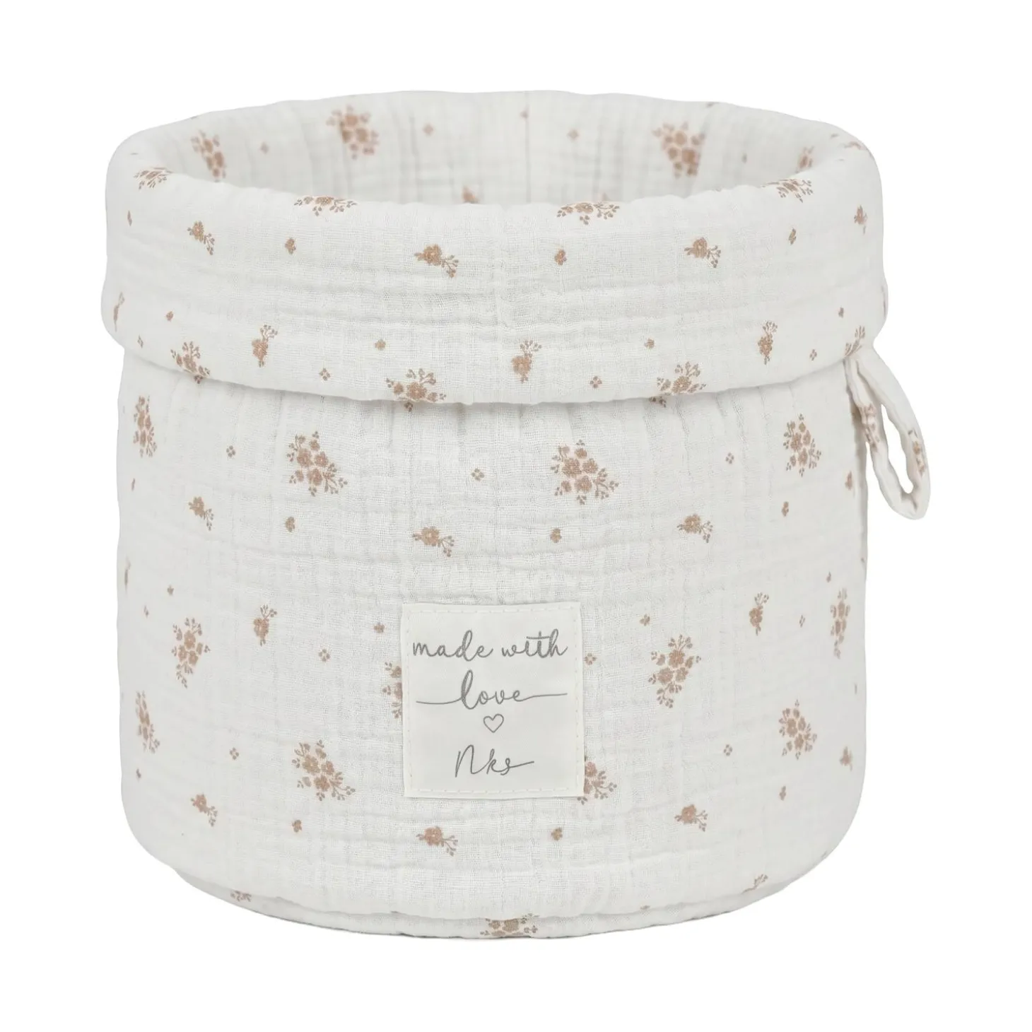 Noukie's Panier de rangement nomade Coton Bio Rose