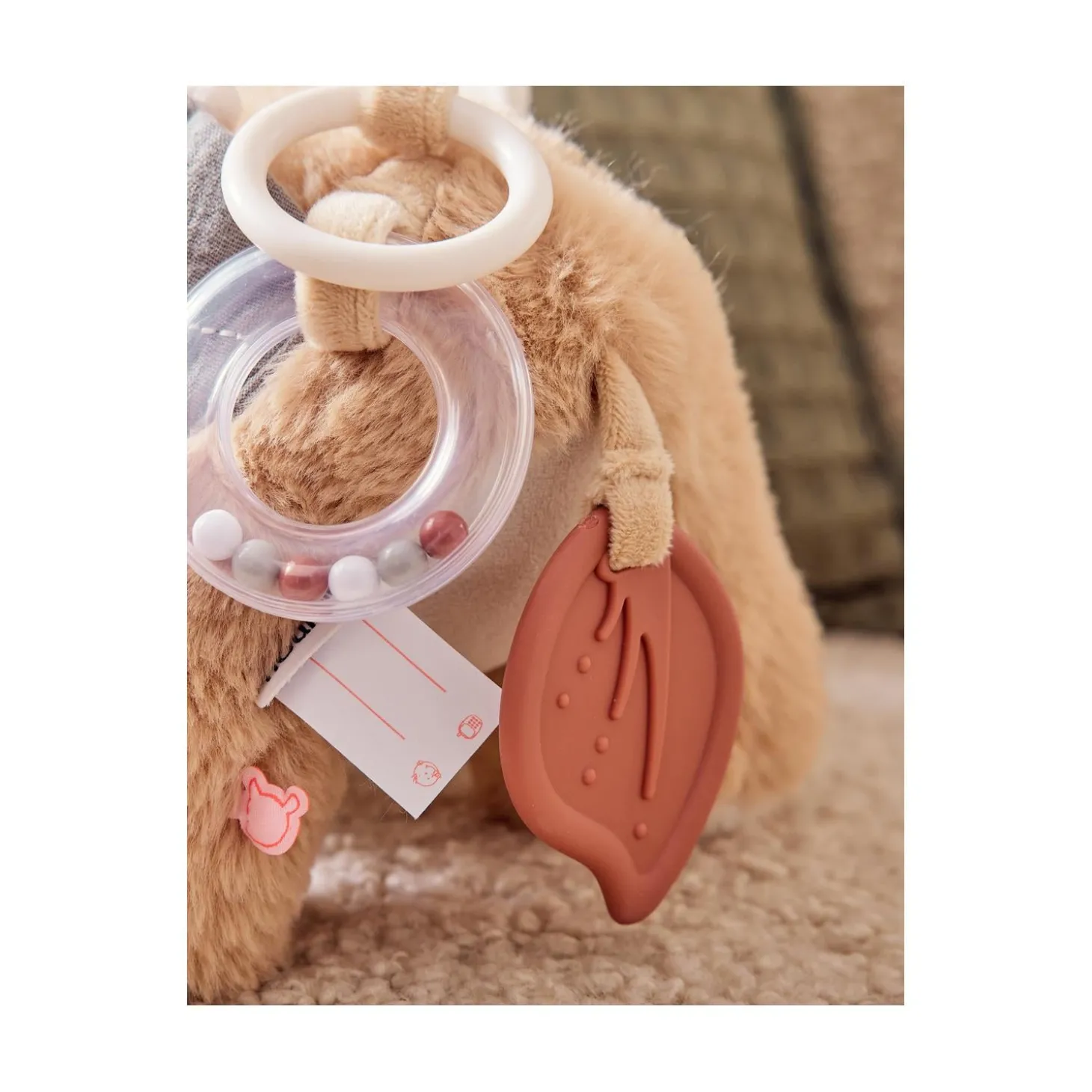 Noukie's Peluche d'activité Fluffy F&O Cow