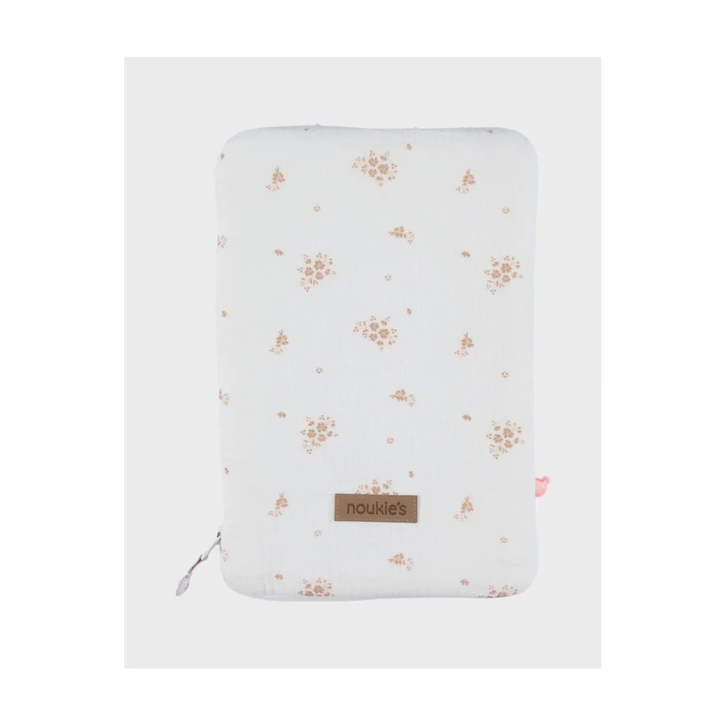 Noukie's Protège carnet de santé Fleurs d'antan VF Ecru / Rose