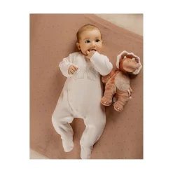 Noukie's                    Pyjama bébé en velours Pretty flowers    Blanc            0 mois