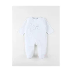 Noukie's                    Pyjama bébé en velours Pretty flowers    Blanc            0 mois