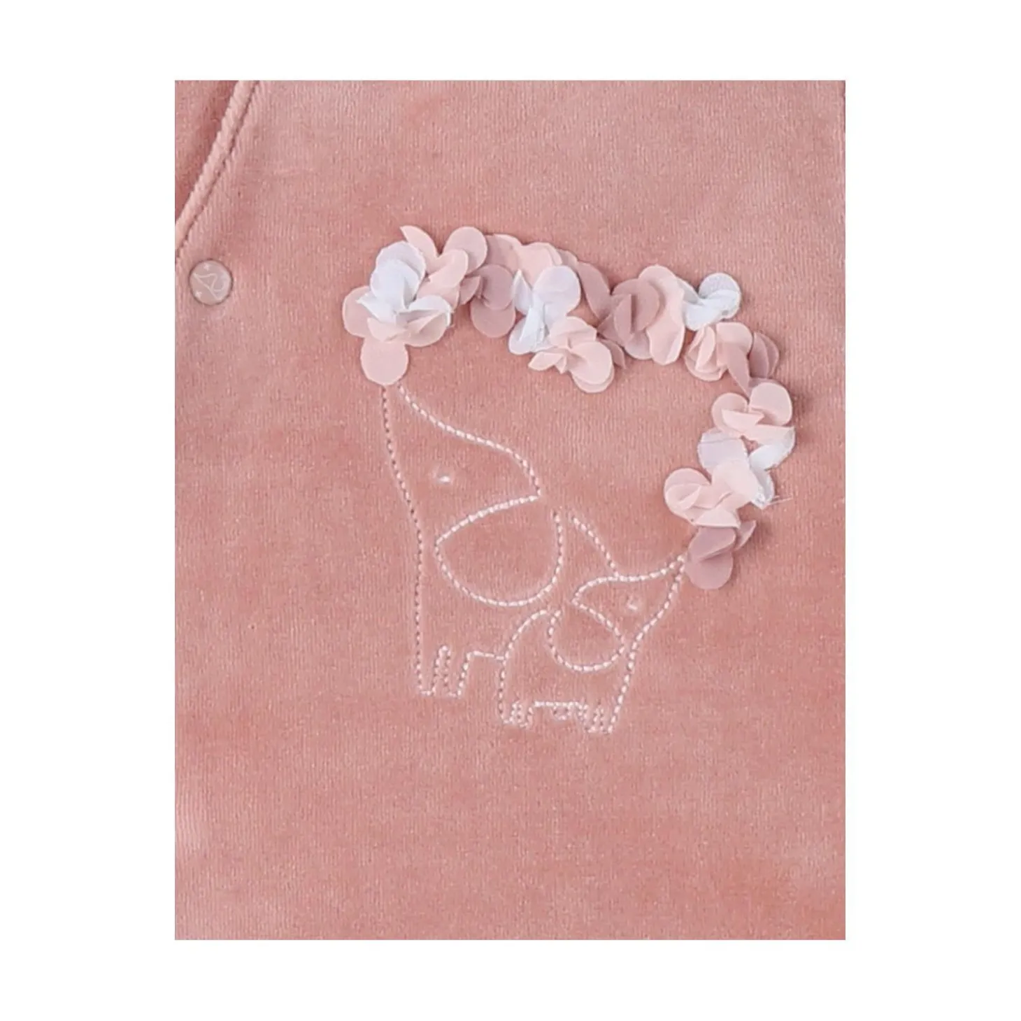 Noukie's Pyjama bébé en velours Sweet elephant Rose 0 mois
