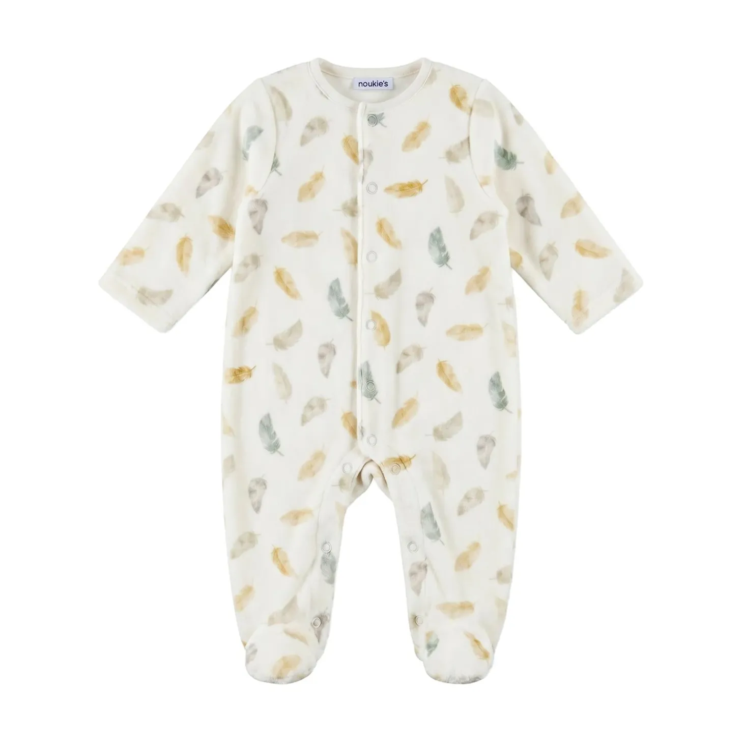 Noukie's Pyjama en velours Plumes de lune Beige
