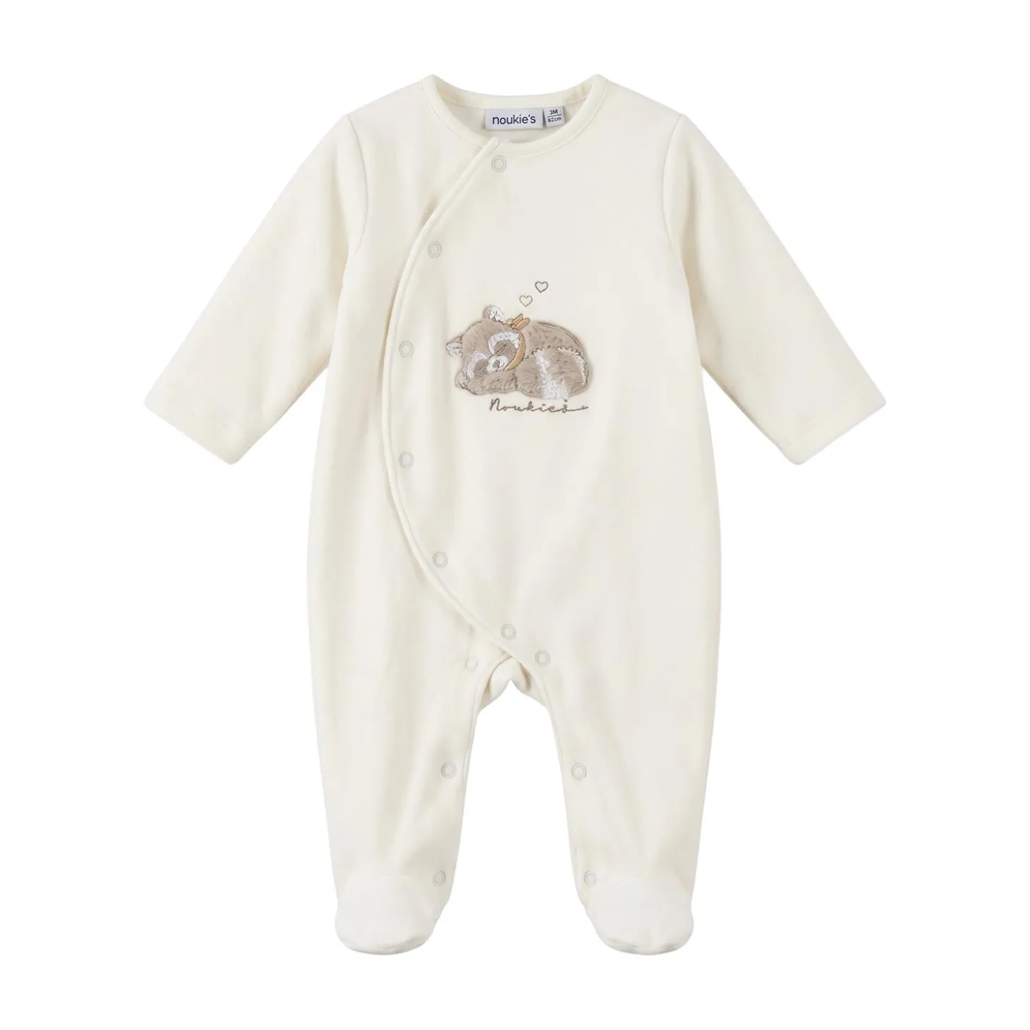 Noukie's Pyjama en velours Raku R&L Ecru