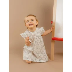 Noukie's                    Robe avec bloomer Little blue flower    Blanc            3 mois